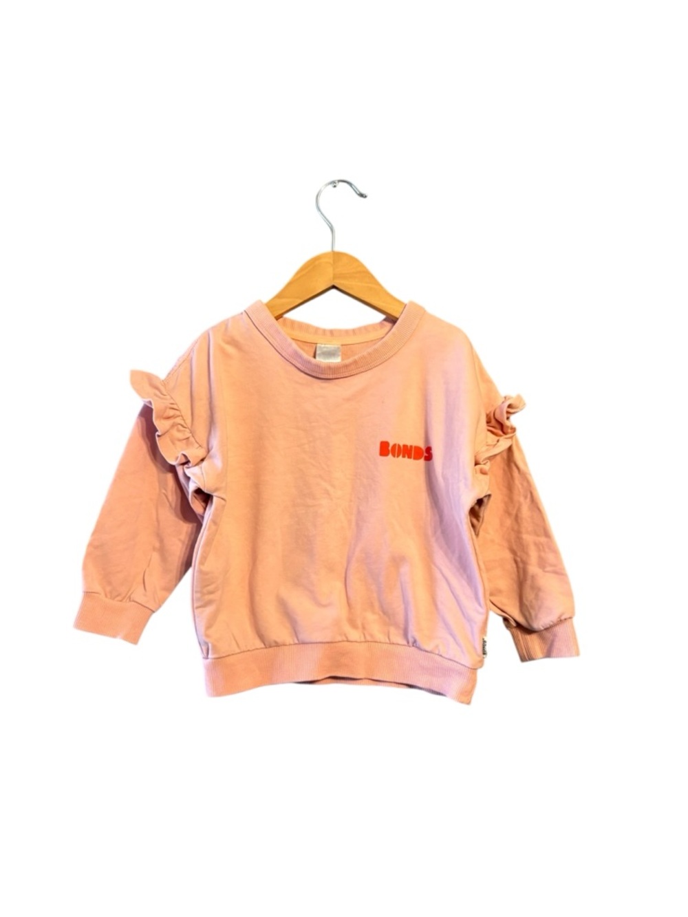 Bonds Light Pink Ruffle Sleeve Sweatshirt